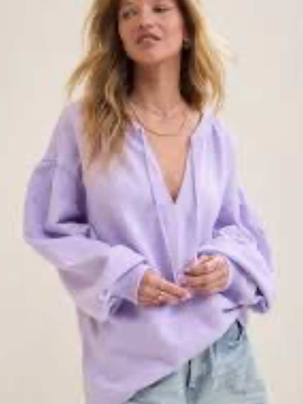 Aerie Go-To Sweatshirt oversized lavender front tie XS